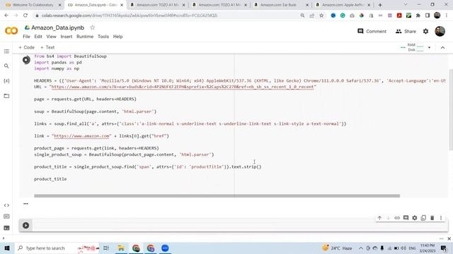 #3 Web Scraping Tutorial using Python in Hindi/Urdu | Web Scraping AMAZON Product and Price 2023 ? смотреть онлайн
