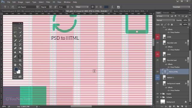 Adobe Photoshop PSD to CSS/HTML - Website Layout design & coding (Part 2) смотреть онлайн