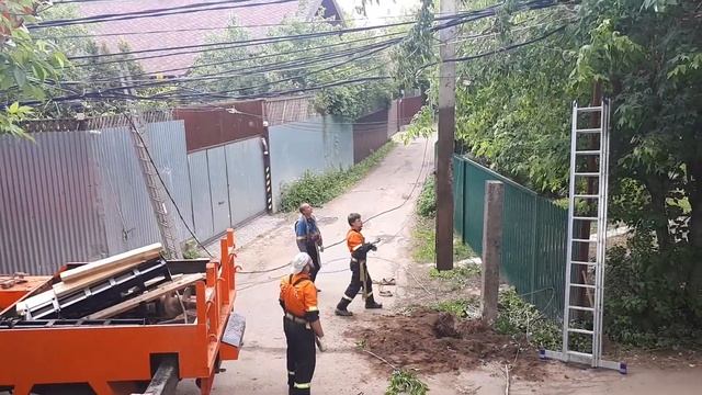 Замена столбов ЛЭП смотреть онлайн
