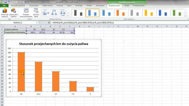 Excel - Wykres zależności 2 wartości plus etykiety, trend i nazwy osi - porada #76 смотреть онлайн