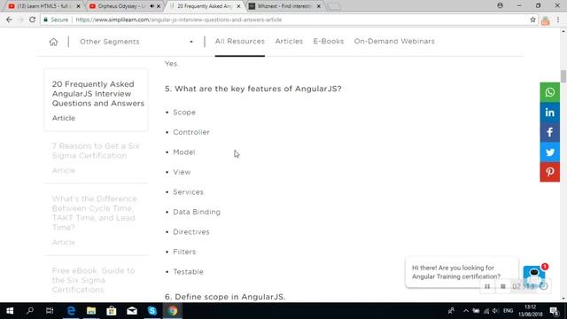 In 30 seconds, define AngularJS? AngularJS Questions and Answers смотреть онлайн