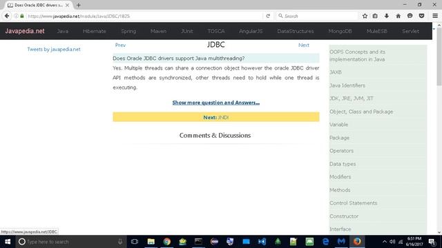 Does Oracle JDBC drivers support Java multithreading?
| javapedia.net смотреть онлайн