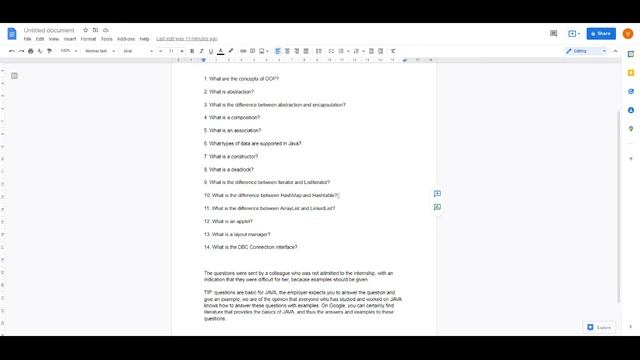 Test questions for JAVA programming internship смотреть онлайн