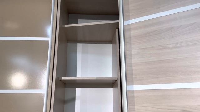 157502 СТИВ ясень светлый/ хром/ 2 дв.комб. ЛДСП; Шкаф-купе угловой правый. смотреть онлайн