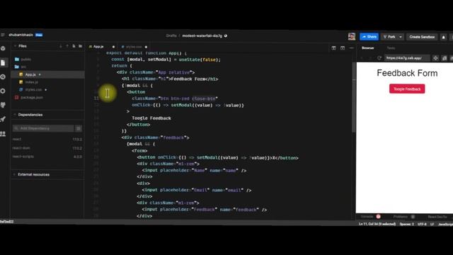 How to make a popup feedback form in React | Top Javascript interview question | #react смотреть онлайн