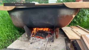 Стрим. Топится чан, из чугунной ванны