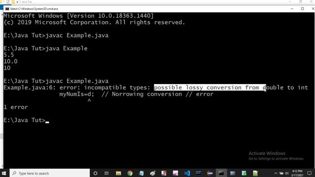 Java Tutorial : Type Conversion, Widening and Narrowing conversion in java | part 9 смотреть онлайн