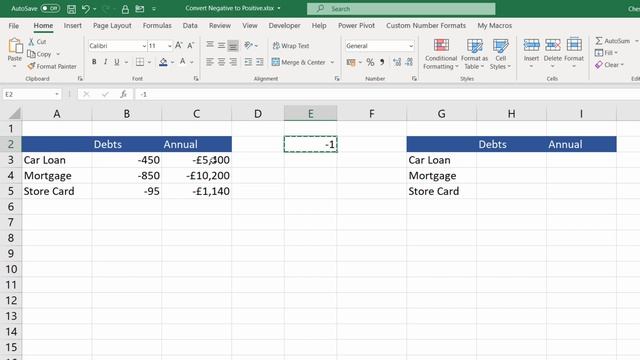 Change Negative Numbers to Positive in Excel - Reverse Negative & Postive Values смотреть онлайн