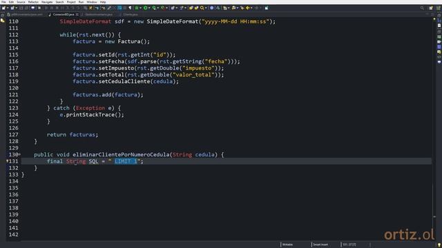 Java Curso: 229 Definición del Método eliminarClientePorNumeroCedula() en la Clase ConexionBD смотреть онлайн