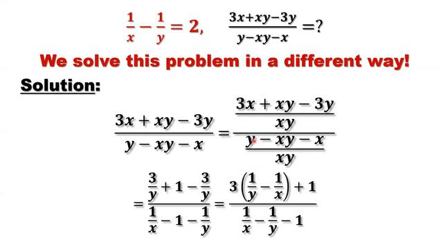 Simplify (3x + xy - 3y)/(y - xy - x) | Olympiad Question смотреть онлайн