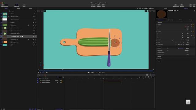 Slicing Cucumber Animation - Apple Motion 5 Tutorial смотреть онлайн