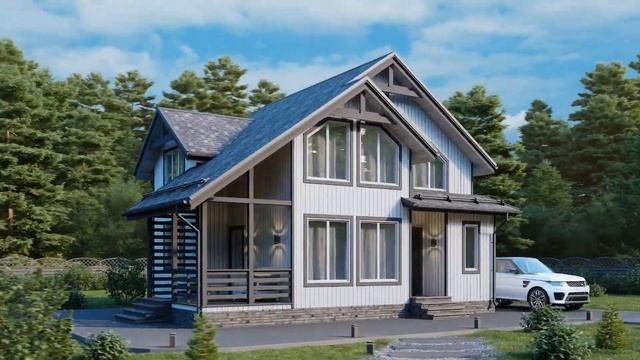 Каркасный дом Онега 8х8.5 смотреть онлайн