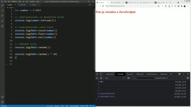 45. Moderní JavaScript - Number: předpřipravené methods a properties, Math смотреть онлайн