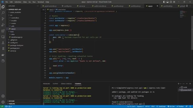 Express JS Complete Course #44 - Prevent Brute Force and DoS Attacks via rate limiting смотреть онлайн