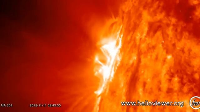 M1.0 class solar flare - Eruption on new active region (November 11th, 2012) - Video Vax смотреть онлайн