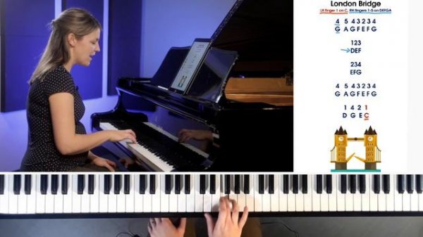 🎹London Bridge is Falling Down Piano Tutorial - Nursery Rhymes - Online Piano Lesson🎹