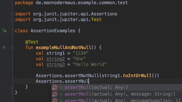 Null Assertions in JUnit 5 смотреть онлайн
