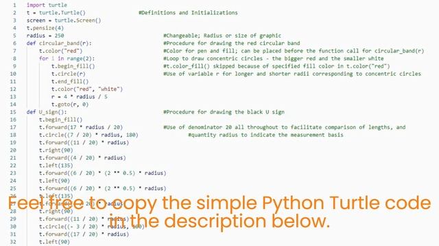 Simple Python Turtle Graphic and Code: No U Turn смотреть онлайн
