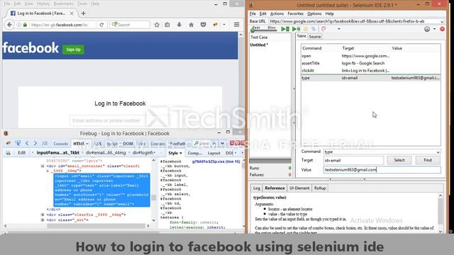 How to login to Facebook using selenium IDE смотреть онлайн