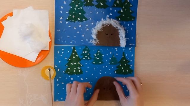 Заняття зима. Хто як зимує? "Ведмежий барліг" (аплікація) смотреть онлайн