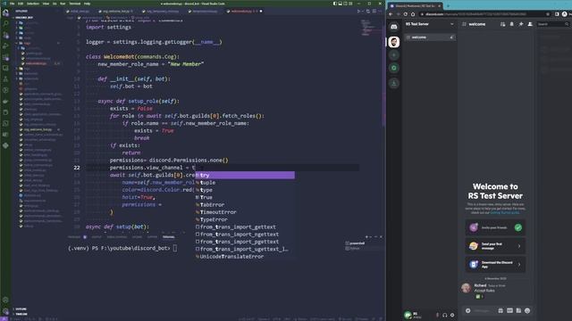 Understand Roles & Permissions with discordpy by creating a welcome bot смотреть онлайн