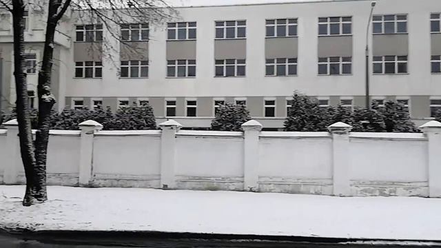 Просто красиво снег на еловых лапах лежит за забором ОАО "Камволь" смотреть онлайн