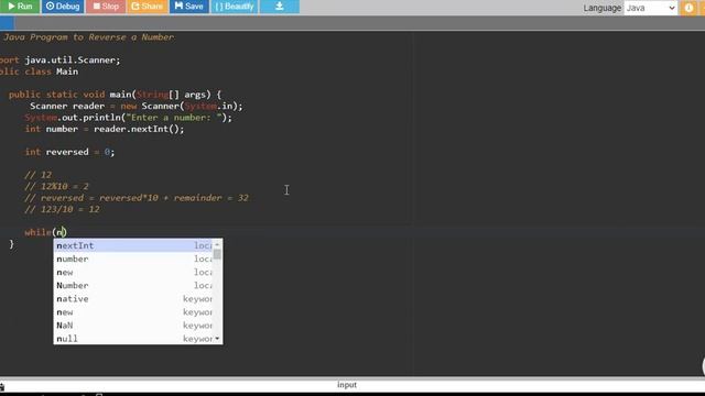 Java Program to Reverse a Number смотреть онлайн