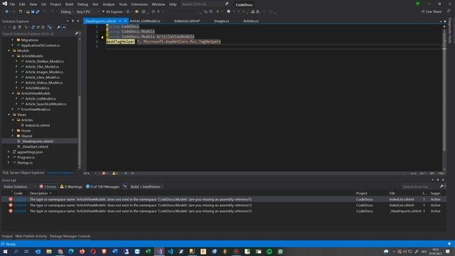 ✅ Error: The type or namespace name Models does not exist in the namespace Models Asp Core View c# смотреть онлайн