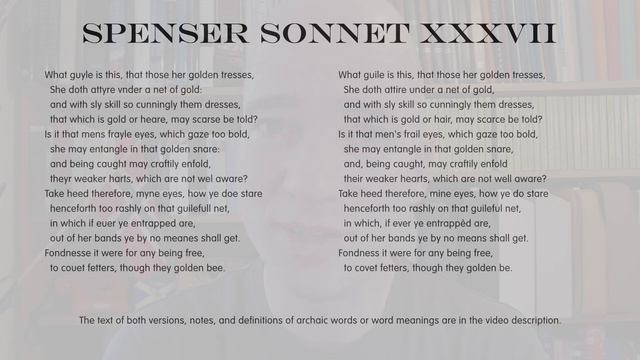 Poetry: Edmund Spenser Amoretti Sonnet 37 - Modernised English with Notes смотреть онлайн