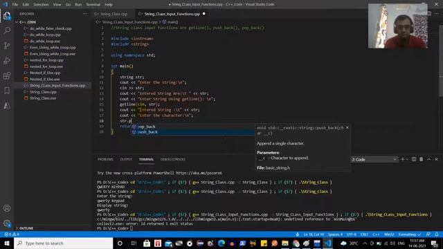 String class Input Functions getline, push back, pop back In C++ #118 смотреть онлайн
