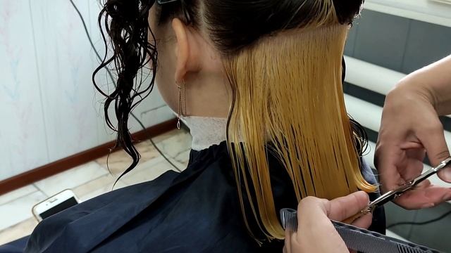 скрытое окрашивание, массивная форма стрижки типа каре смотреть онлайн