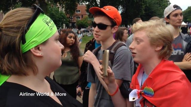 ANTIFA Teens talking to Joey Gibson at Pride Festival смотреть онлайн