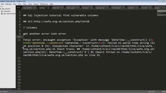 Basic Sql injection Tutorial find vulnerable columns смотреть онлайн