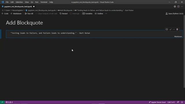 Jupyter Notebook | Markdown | How to Add Blockquote Text смотреть онлайн