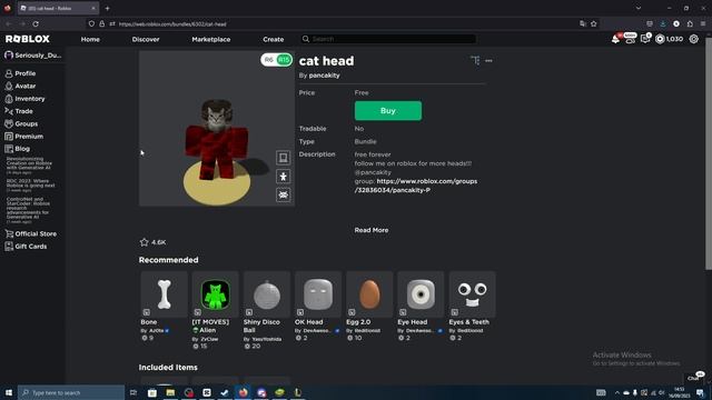 [FREE ITEM] How To Get Cat Head in Roblox (ROBLOX FREE UGC ITEM) смотреть онлайн