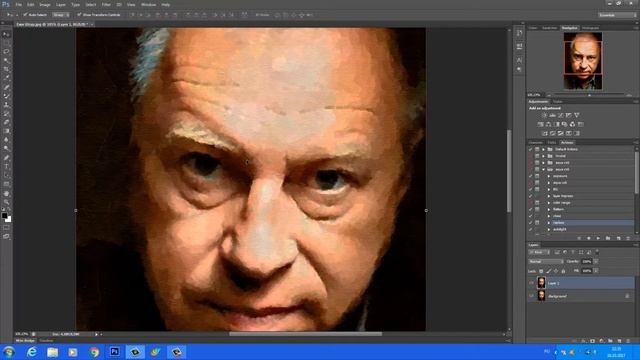 Портрет мастихином в Фотошоп смотреть онлайн
