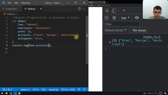 Java Script, 8-dars, Object (o'zgaruvchilar, qiymatlar to'plami) смотреть онлайн