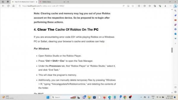 How To Fix Roblox Error Code E01