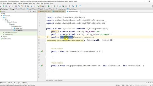كورس الأندرويد 44 : كيفية تعريف وإنشاء قاعدة بيانات sqlite في Android studio ج1 смотреть онлайн