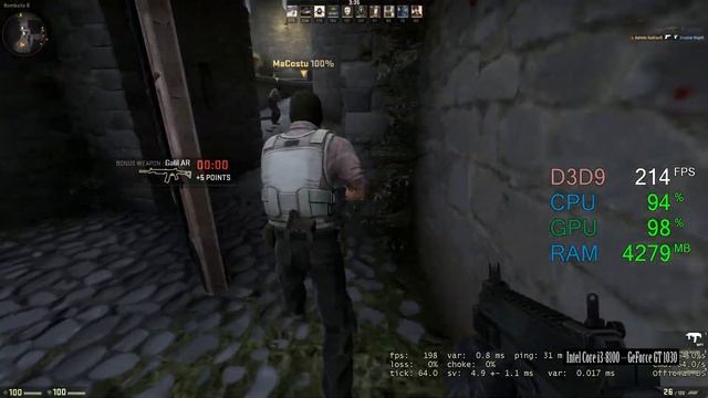 GeForce GT 1030 -- Intel Core i3-8100 -- CSGO FPS Test Cobblestone 1080p All Low смотреть онлайн