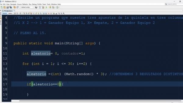 ? Hacer QUINIELA en JAVA | PLENO AL QUINCE en Java | CÓDIGO MUY SENCILLO | Usando Math.Random () ?