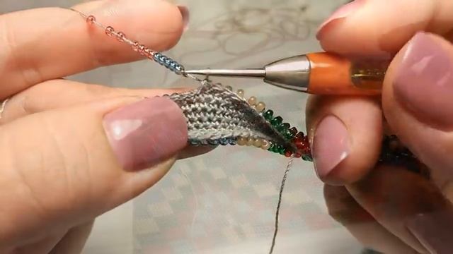 Косметичка из бисера Барджелло. Вязание с бисером. Мастер класс.