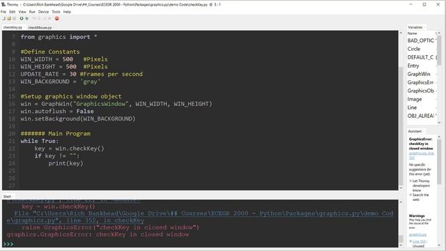 Keyboard and Mouse Input using graphics.py in Python смотреть онлайн