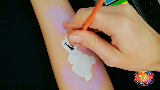 Аквагрим Олаф / зимний аквагрим