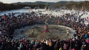 Обряд сожжения масленицы. Этнографический музей, Улан-Удэ / The burning ceremony of Maslenitsa.
