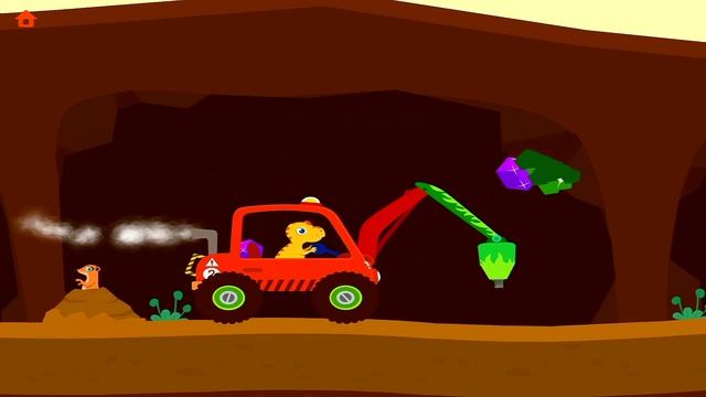 Динозаврик Хрумчик и его Машинка с отбойным молотком. Мульт Игры для детей и малышей смотреть онлайн