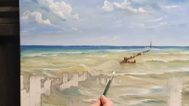 Painting Waves #seascape #pleinairpainting #art смотреть онлайн