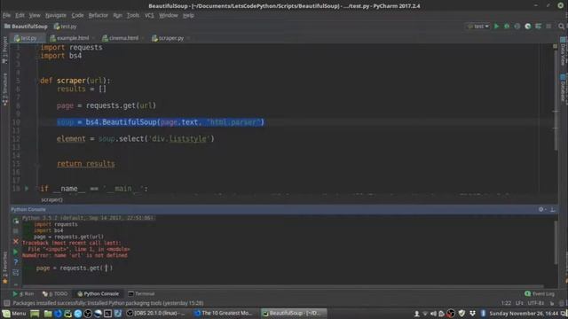 Intermediate Python Tutorials - Scraping the Web with Python and Beautiful Soup смотреть онлайн