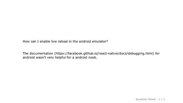 Android : How to enable live reload in react native on android? смотреть онлайн