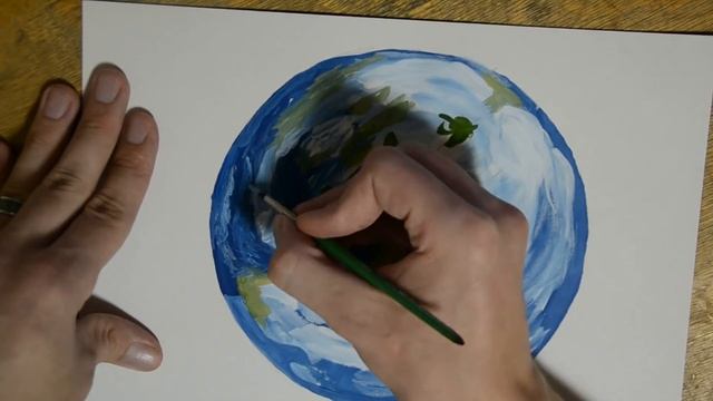 Как нарисовать планету Земля гуашью смотреть онлайн